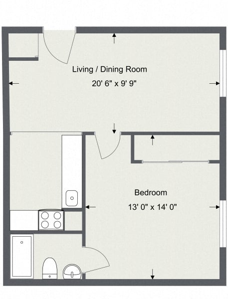 1 Bedroom - 1 Bath