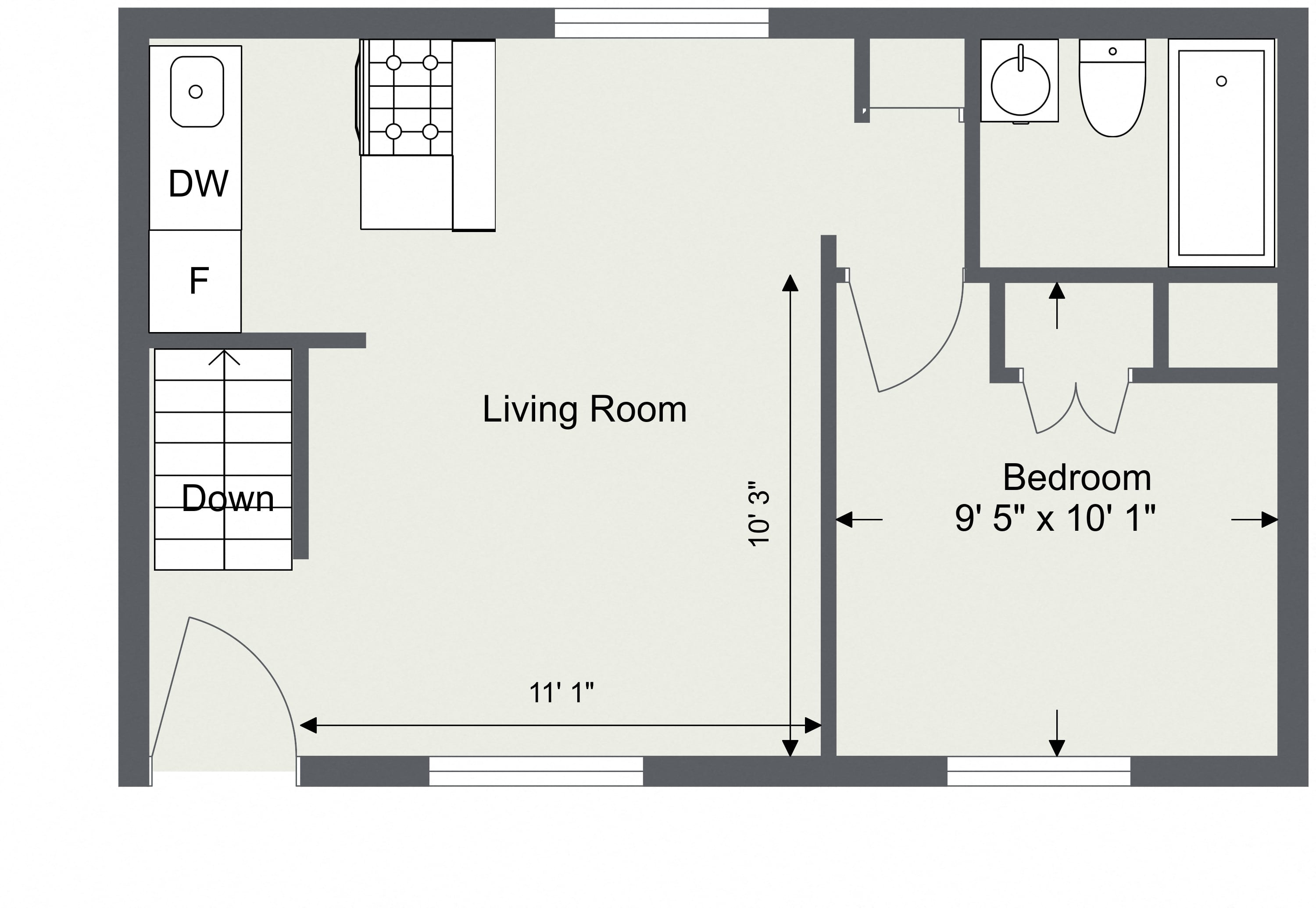 1 Bedroom 1 Bath