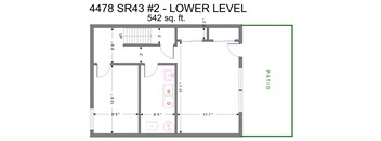 ground floor 1641 Sq. Ft Floor Plan at Woodland Pointe Apartments and Townhomes, Integrity Realty, Kent, OH