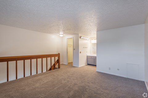 Spacious loft bedrooms at Woodland Pointe Apartments and Townhomes, Integrity Realty, Kent, OH, 44240