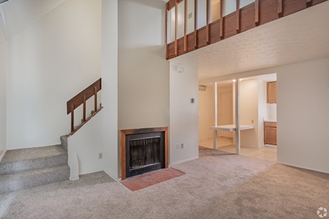 Vaulted Ceilings and Fireplaces at Woodland Pointe Apartments and Townhomes, Integrity Realty, Kent
