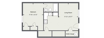 1 Bedroom Standard 540 Sq. Ft at Woodland Pointe Apartments and Townhomes, Integrity Realty, Ohio, 44240