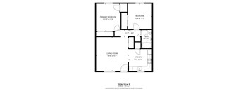 A black and white image of a floor plan for a 1500 square foot home.
