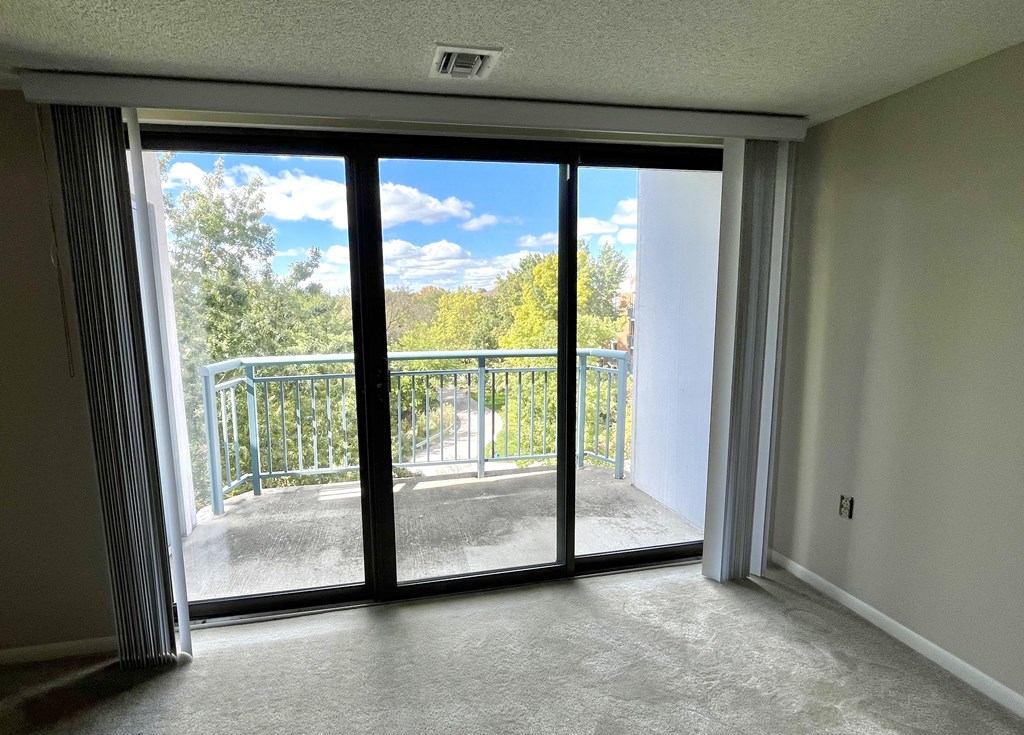 View from fourth floor balcony off living room at Atrium in The Village, Beachwood, 44122