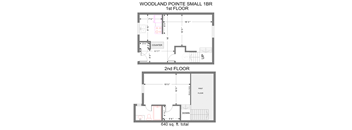 1 Bedroom Small Loft 640 Sq. Ft Floor Plan at Woodland Pointe Apartments and Townhomes, Integrity Realty, Kent, OH, 44240