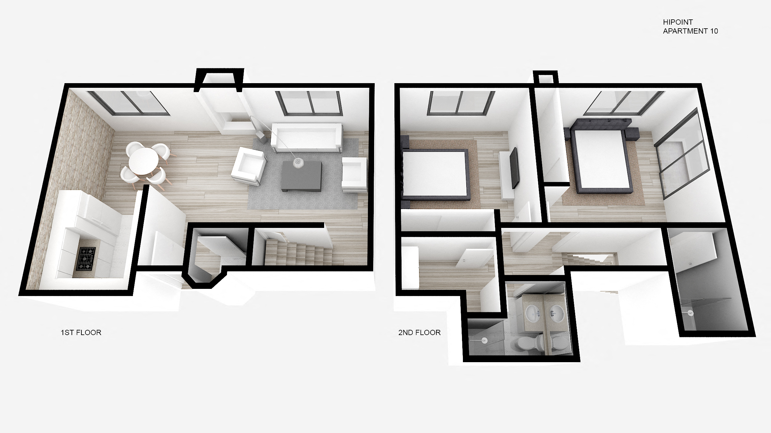 Two Bed + 2.5 Bath Townhouse