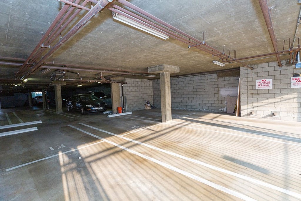 Parking located under the building.