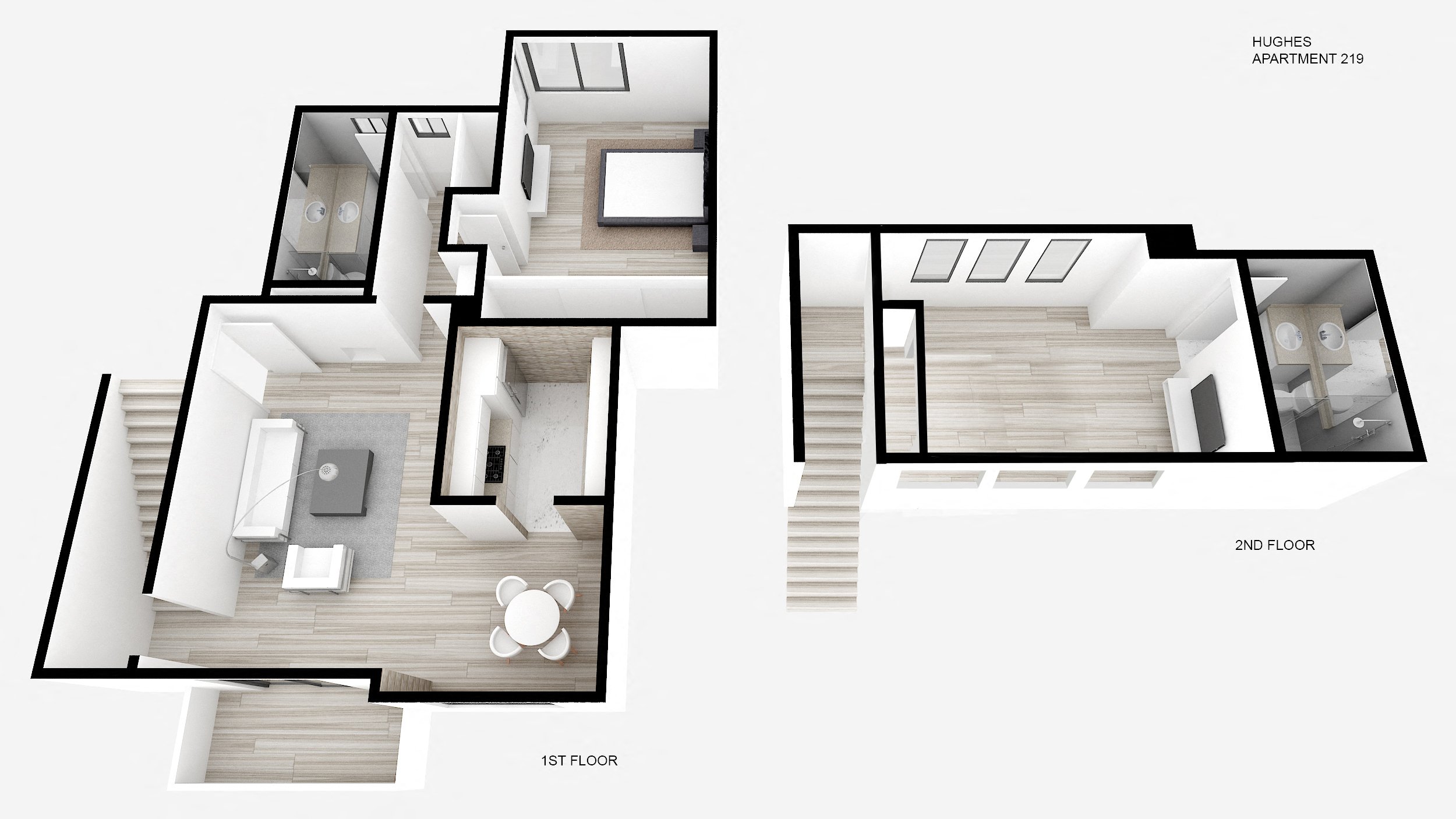 Two Bed + Two Bath w/ Loft Floorplan