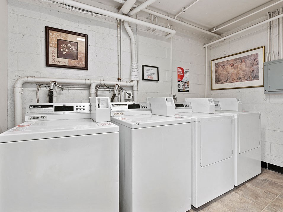 On-site laundry room at Vinton Apartments.