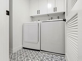 In-unit clothes washer and dryer.