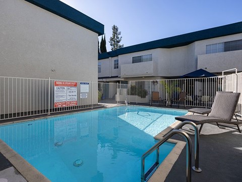 Swimming pool in Tilden Oaks courtyard.