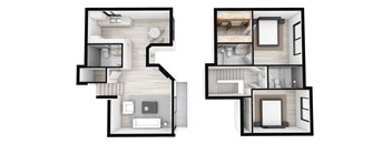 Two Bedroom + Two Bath  Townhouse