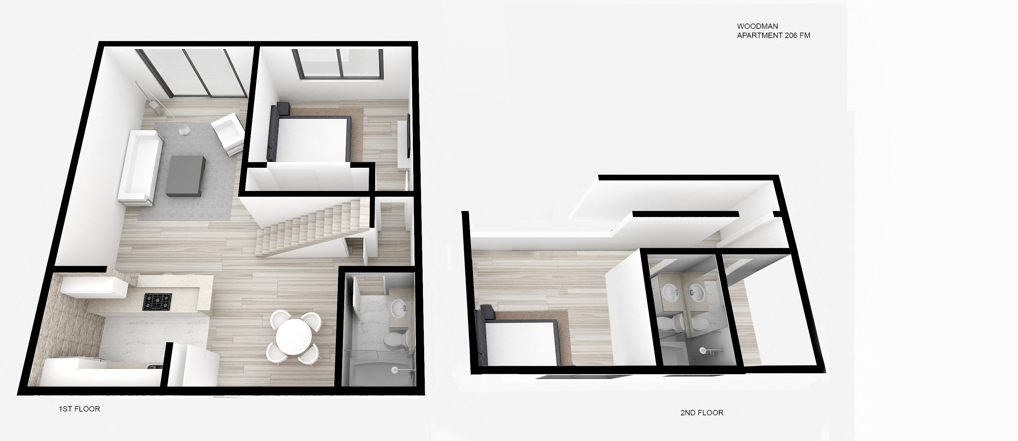 Two Bed + Two Bath Townhouse