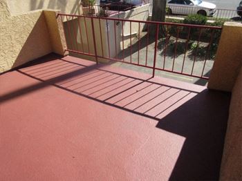 Patio facing Victory Blvd