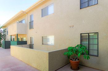 Balcony facing community courtyard