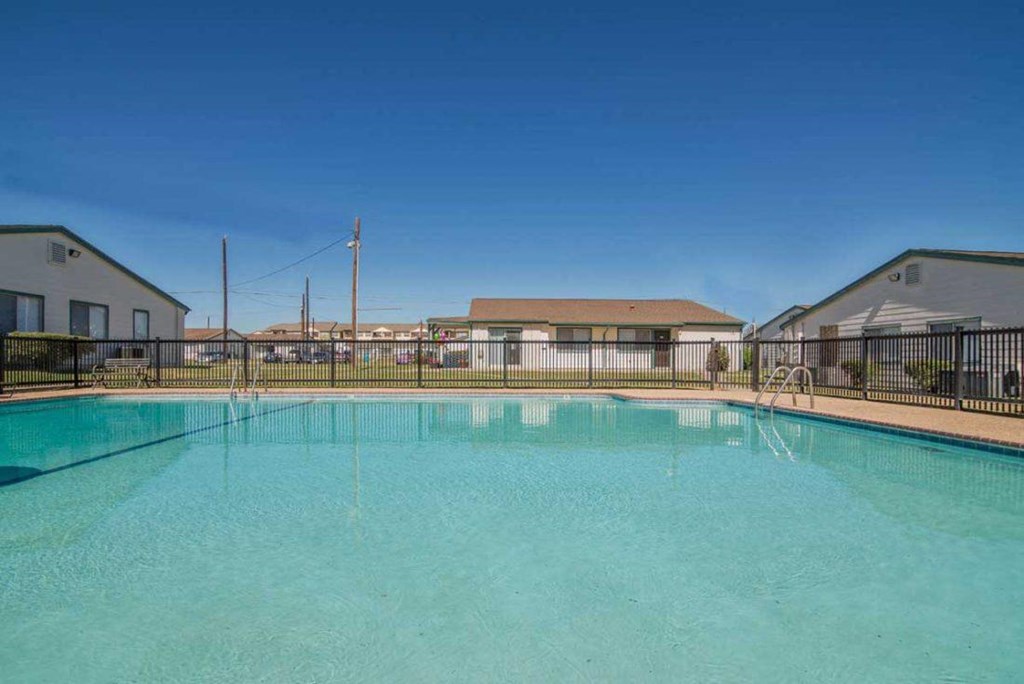 the swimming pool at the apartments for rent