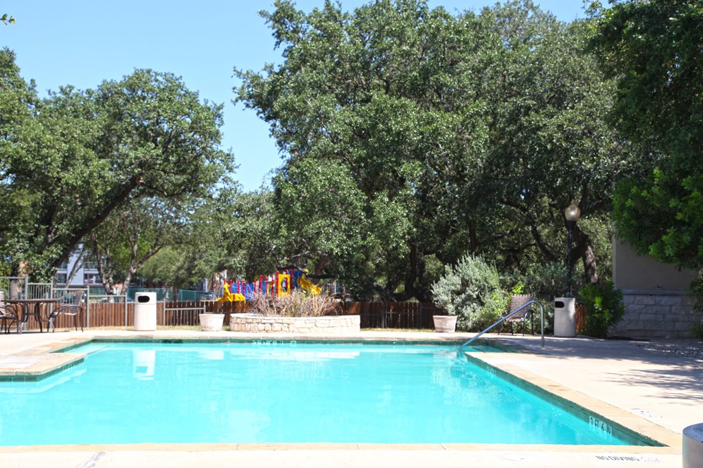 the swimming pool at the resort is clean and ready to use