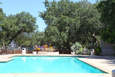 the swimming pool at the resort is clean and ready to use