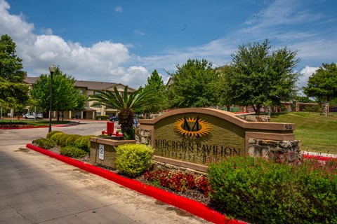 The sign for the entrance to the Meridian Park community.