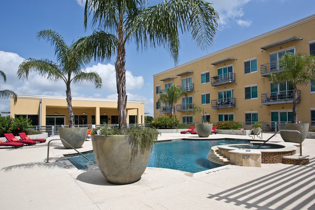 Pool Side Sundecks at The Mosaic on Broadway, San Antonio, TX