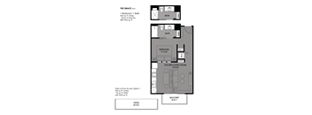 The Smalti Studio Floor Plan at The Mosaic on Broadway, Texas