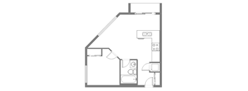 A black and white image of a house layout.