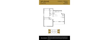 A floor plan for a 2-bedroom, 1-bathroom apartment sized at 863 sq ft with 4-6 floors.