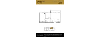 A floor plan for a 2-bedroom, 1-bathroom apartment sized at 876 sq ft with 4-6 floors.