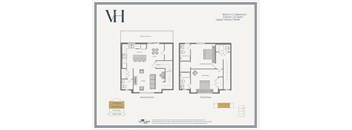 A floor plan of a condo with a kitchen, living room, and bedrooms.