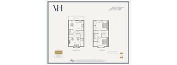 A floor plan of a residential building with two bedrooms and 15 bathrooms.