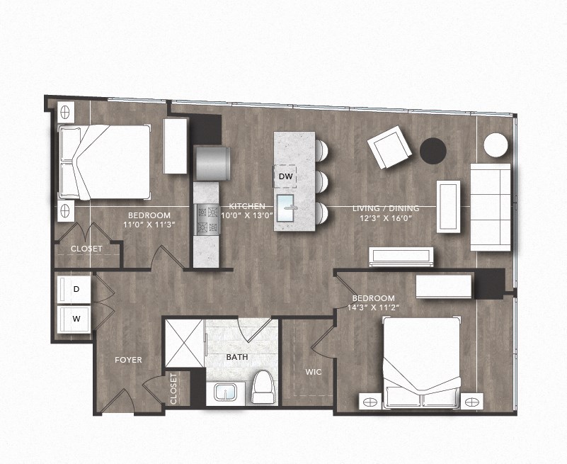 a floor plan of a 1 bedroom apartment with a bathroom and a living room