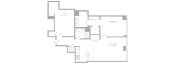 1 Bed+1Flex/2 Bath-A3B