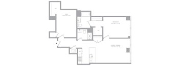 1 Bed/2 Bath Den-B3 Hudson House East