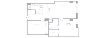 1 Bed+1Flex/2 Bath-A3E