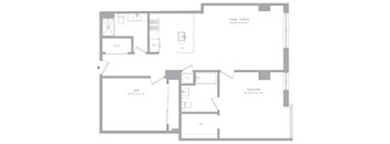 1 Bed/2 Bath Den-B6 Hudson House East