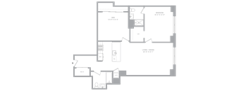 1 Bed+1Flex/2 Bath-A3C