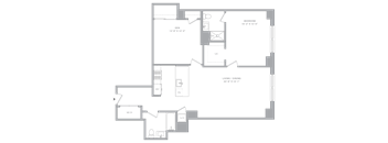 1 Bed+1Flex/2 Bath-A3H