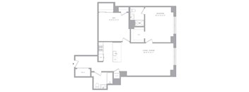 1 Bed/2 Bath Den-B7A Hudson House East