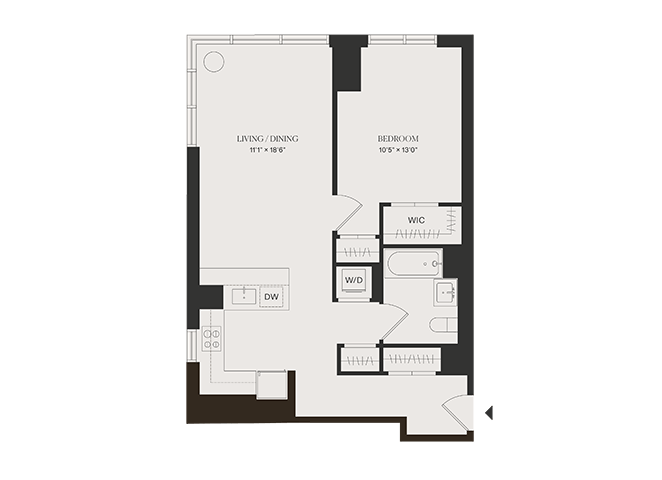 1 Bed/1 Bath-A25