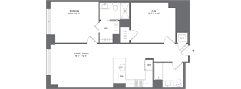 1 Bed+1Flex/2 Bath_A13D