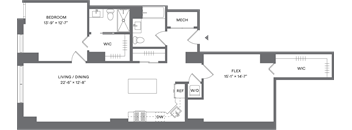 1 Bed+1Flex/2 Bath_A15D