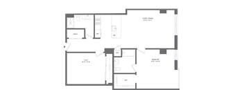 1 Bed+1Flex/2 Bath-A3E