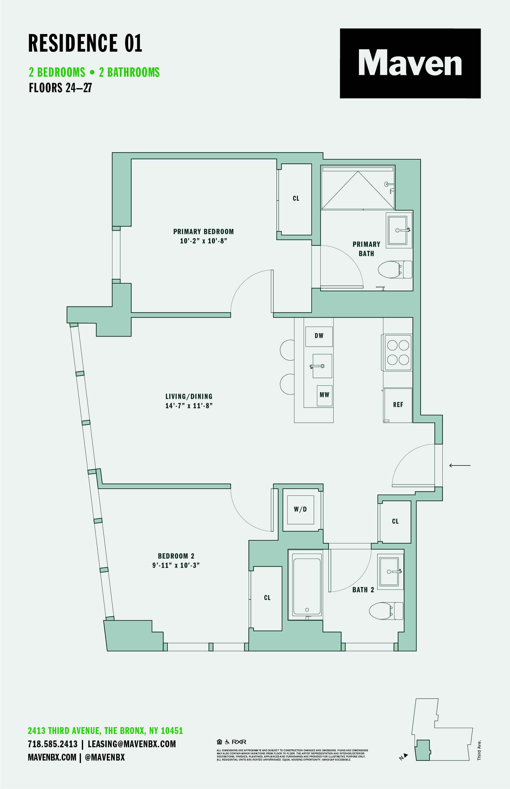 2 Bed/2 Bath-B1
