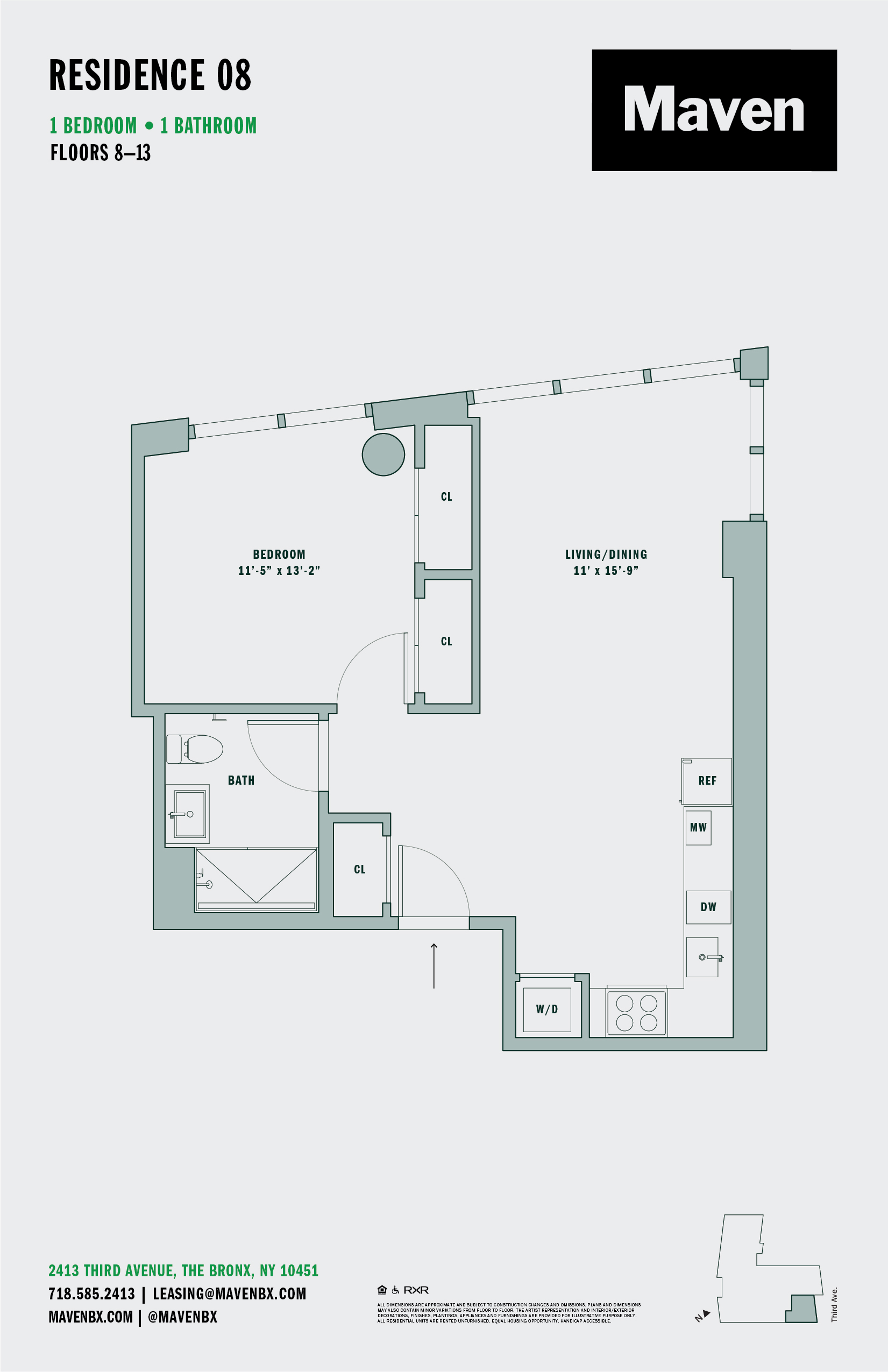 1 Bed/1 Bath-A14