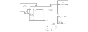 1 Bed+2Flex/2 Bath-A4A