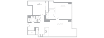 1 Bed+1Flex/2 Bath-A3D