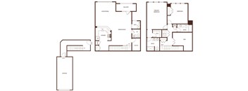 A floor plan of a house with a garage.