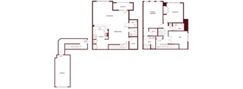 A floor plan of a house with a garage.