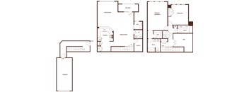 A floor plan of a house with a garage.