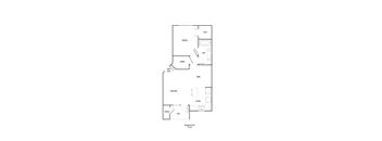 A floor plan of a house with labeled rooms such as Bedroom, Bathroom, Kitchen, Living Room, and Dining.